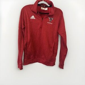 Adidas University of Lynchburg Hornets Basketball 1/4 Zip Pullover Red Mens M